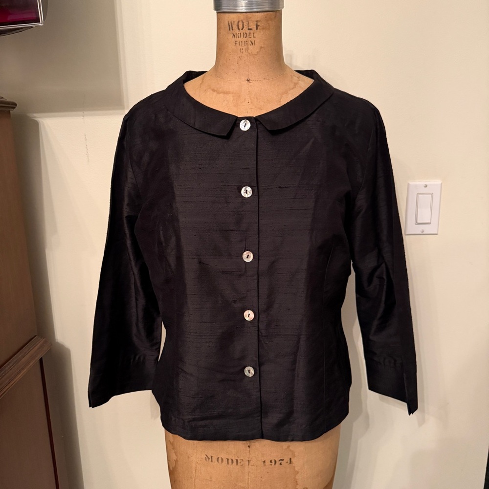 Vintage Linda Bertozzi Silk Tailored Blouse